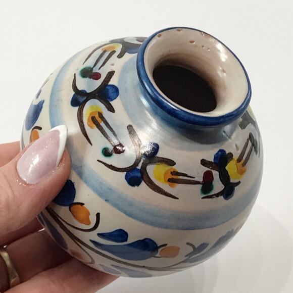 F Buria Caltagirone Sicily Floral Pottery Hand Painted Tonala Stoneware Bud Vase - Picture 11 of 16